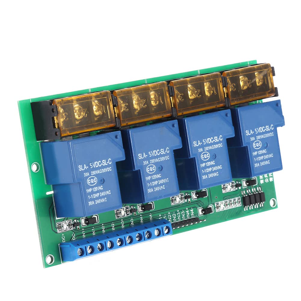 YWBL-WH YWBL-WH 30A 4 Channel Relay Module Expansion Board with Optocoupler for DSP AVR ARM 5VDC High Performance Control Solution - View 7 of 8