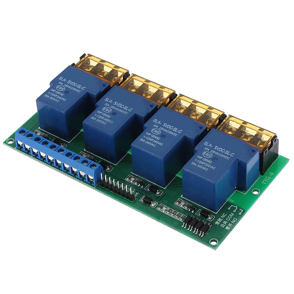YWBL-WH 30A 4 Channel Relay Module Expansion Board with Optocoupler for DSP AVR ARM 5VDC High Performance Control Solution
