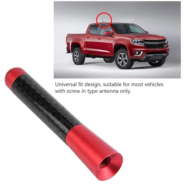 Acouto Acouto 3-Inch Carbon Fiber Car Antenna - Universal Short Aerial Replacement (Red) for Enhanced Radio Reception - View 5 of 10