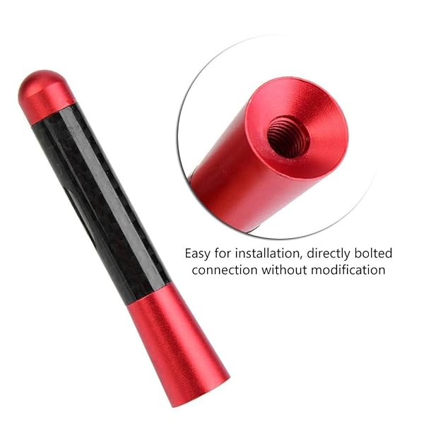 Acouto Acouto 3-Inch Carbon Fiber Car Antenna - Universal Short Aerial Replacement (Red) for Enhanced Radio Reception - View 6 of 10