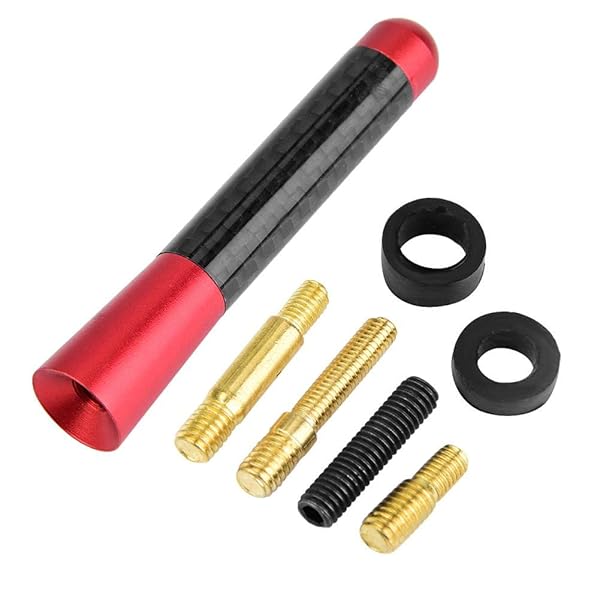 Acouto Acouto 3-Inch Carbon Fiber Car Antenna - Universal Short Aerial Replacement (Red) for Enhanced Radio Reception - View 2 of 10