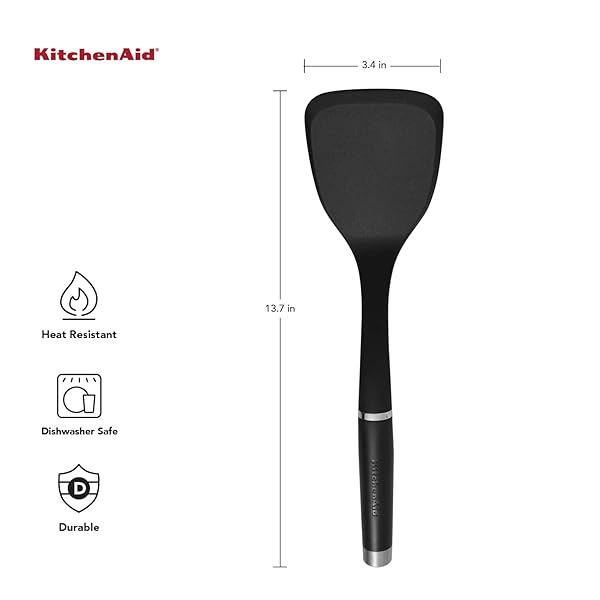 KitchenAid Buy KitchenAid KO001OHOBA Gourmet Large Solid Turner - Matte Black Kitchen Tool - View 3 of 5