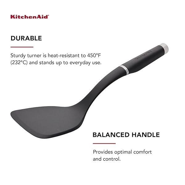 KitchenAid Buy KitchenAid KO001OHOBA Gourmet Large Solid Turner - Matte Black Kitchen Tool - View 4 of 5