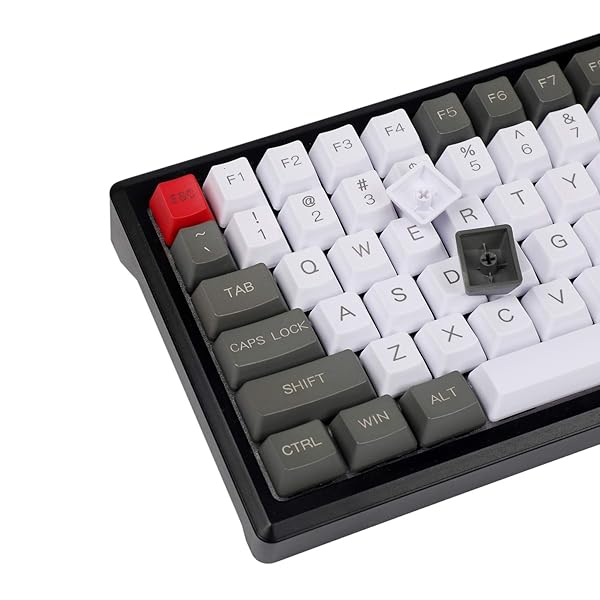 YMDK YMDK OEM 125 Keys PBT Keycaps - Custom White Gray Red Dye Sublimation for MX Keyboards (ANSI/ISO Compatible) - View 4 of 4