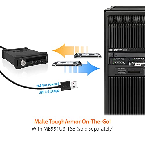 ICY DOCK ICY DOCK ToughArmor MB604SPO-B 4 Bay 2.5 SAS SATA SSD HDD Slim Optical Disk Drive Enclosure - View 9 of 9
