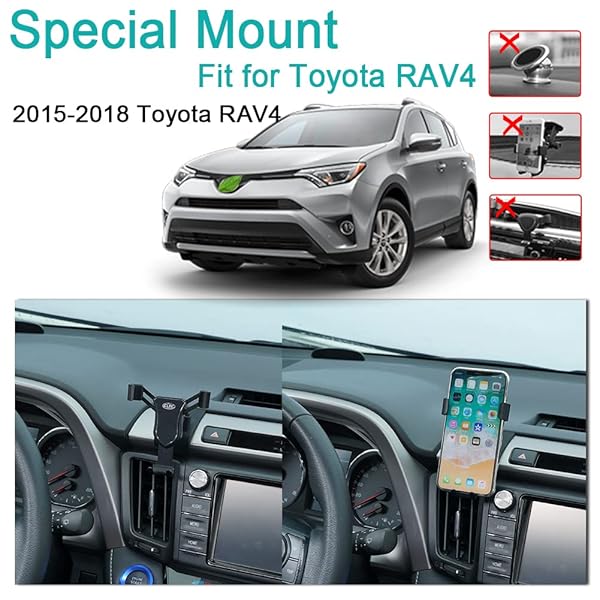 BEHAVE BEHAVE Phone Holder for Toyota RAV4 2013-2018 Adjustable Car Mount for iPhone 8 X and 5.5 to 6 inch Smartphones - View 2 of 7