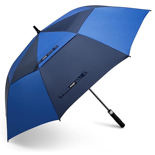 G4Free 54 Inch Automatic Open Golf Umbrella Windproof Extra Large Double Canopy Waterproof Stick Umbrella for Men Dark Blue Sapphire