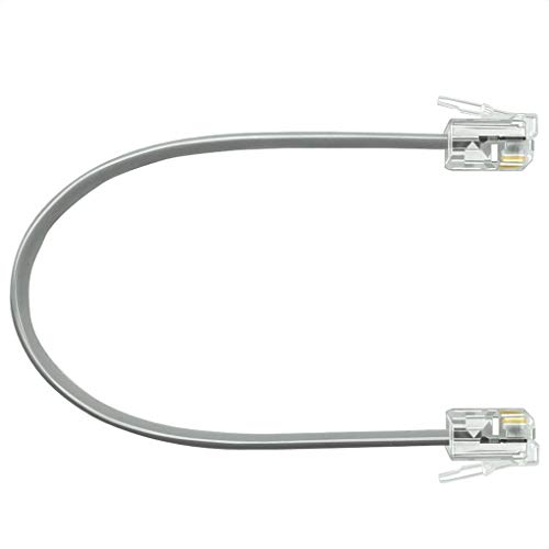 NECABLES 6-Inch Short Phone Cord RJ11 6P4C Male to Male for Landline - Perfect Short Telephone Line Solution