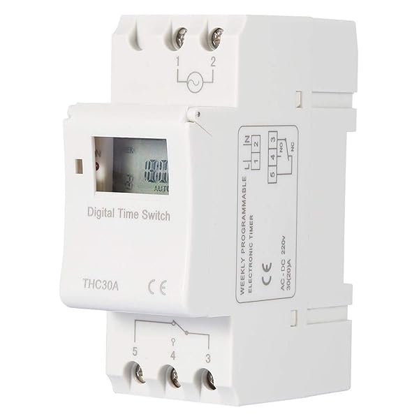 YWBL-WH 30A Programmable Digital Timer Switch - Din Rail THC Timer Relay for 220V Applications