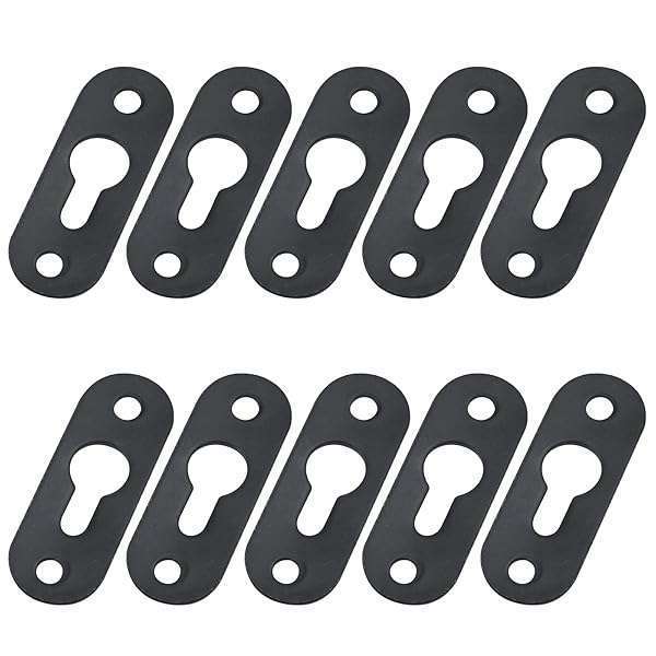 Antrader "Antrader Heavy Duty Keyhole Hangers - 10 Pack Single Hole Hanging Plates for Frames & Mirrors, Black 1.8" x 0.65""