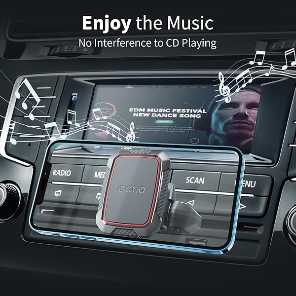 OQTIQ OQTIQ Magnetic CD Phone Car Mount Holder for iPhone Samsung Galaxy LG with 6 Strong Magnets for Secure CD Slot Installation - View 2 of 3