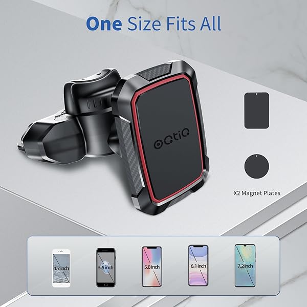 OQTIQ OQTIQ Magnetic CD Phone Car Mount Holder for iPhone Samsung Galaxy LG with 6 Strong Magnets for Secure CD Slot Installation - View 3 of 3