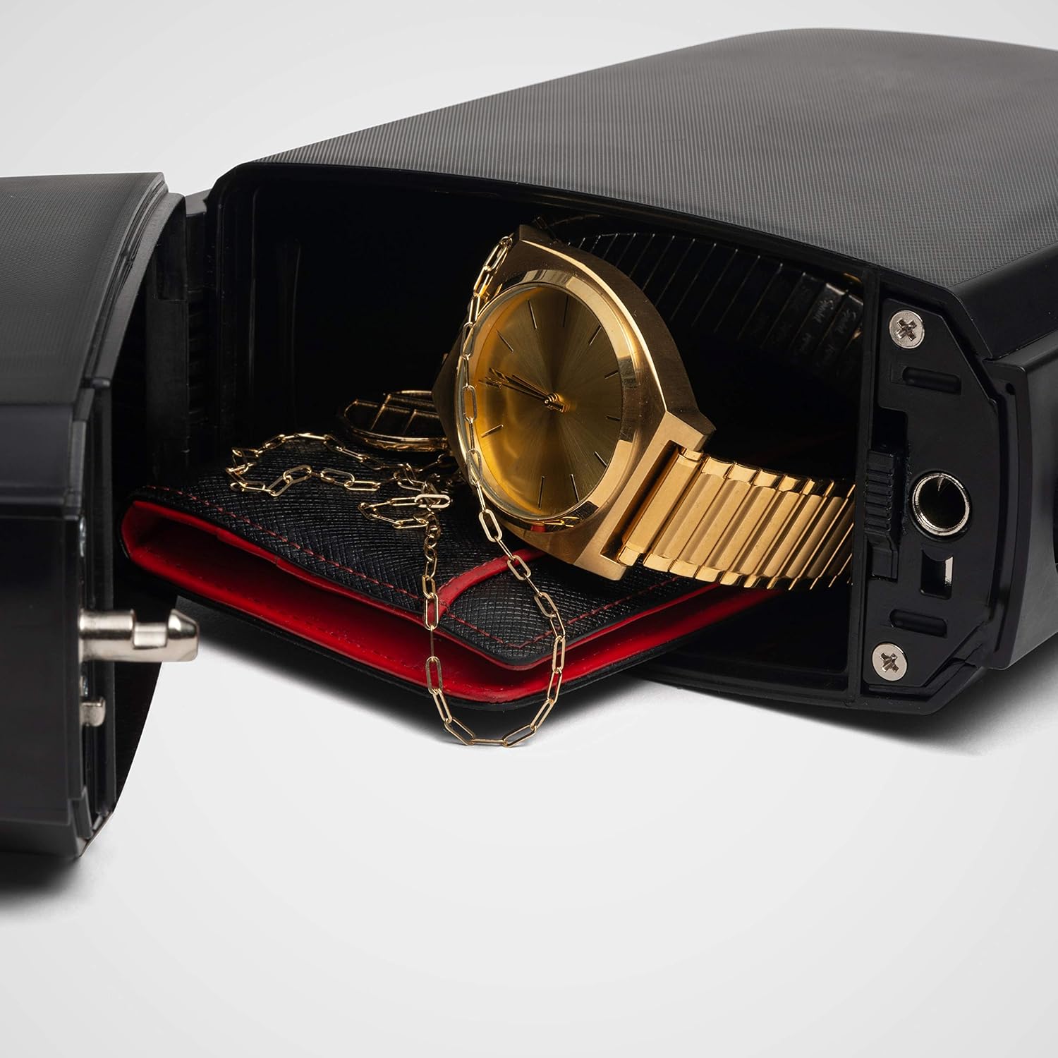 SAFEGO Portable Indoor/Outdoor Lock Box Safe with Key and Combination Access (Compact, Black) - View 2 of 8