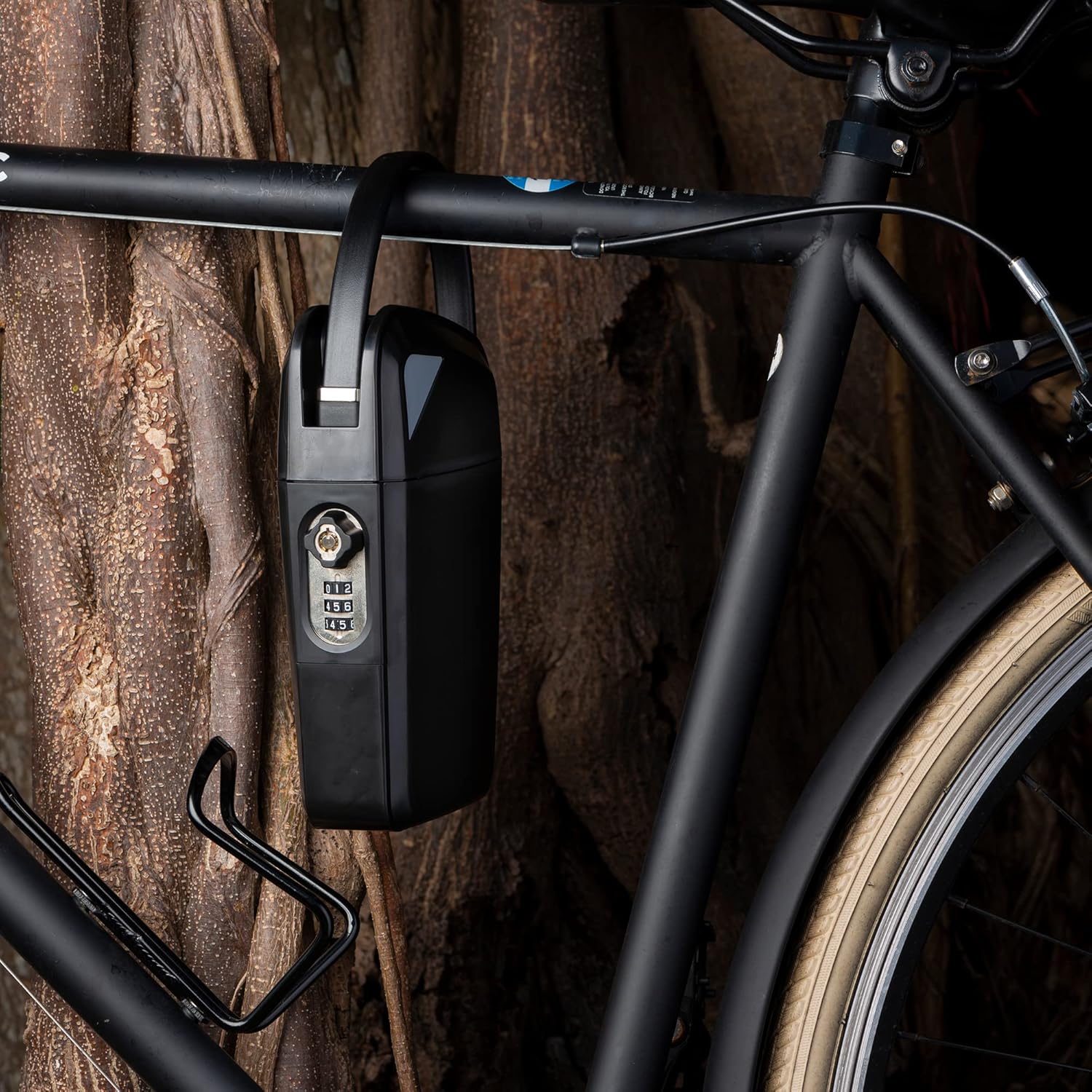 SAFEGO Portable Indoor/Outdoor Lock Box Safe with Key and Combination Access (Compact, Black) - View 3 of 8