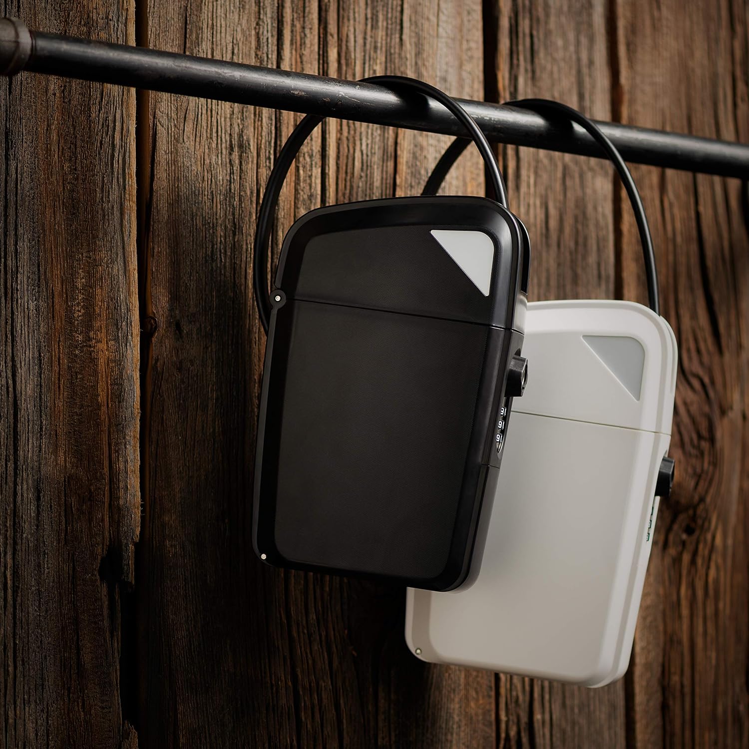 SAFEGO Portable Indoor/Outdoor Lock Box Safe with Key and Combination Access (Compact, Black) - View 4 of 8