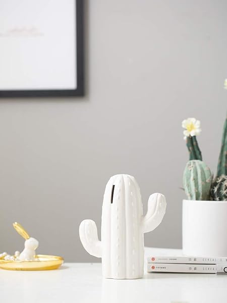 MASSJOY MASSJOY Ceramic Cactus Piggy Bank for Home Living Room Decoration and Unique Gift Idea - View 3 of 7