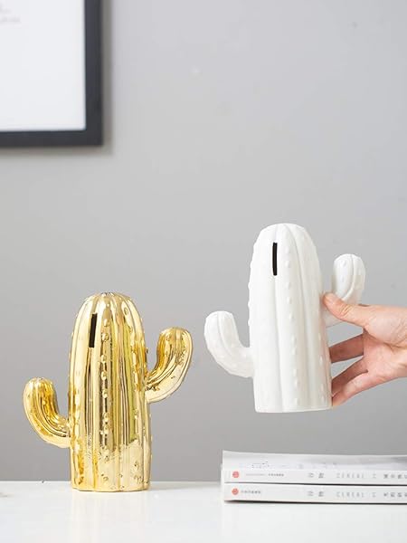 MASSJOY MASSJOY Ceramic Cactus Piggy Bank for Home Living Room Decoration and Unique Gift Idea - View 4 of 7