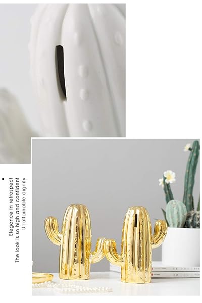MASSJOY MASSJOY Ceramic Cactus Piggy Bank for Home Living Room Decoration and Unique Gift Idea - View 6 of 7