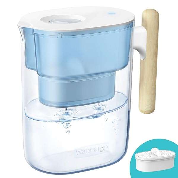 Waterdrop Waterdrop 10-Cup Water Filter Pitcher - NSF Certified, Reduces PFOA/PFOS, 200-Gallon Long-Life, BPA Free, Blue
