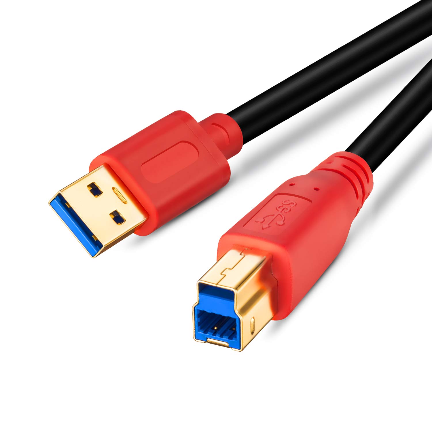 Tan QY 20Ft USB 3.0 Cable A Male to B Male for Hard Drives Printers Scanners USB Hubs Monitors and More
