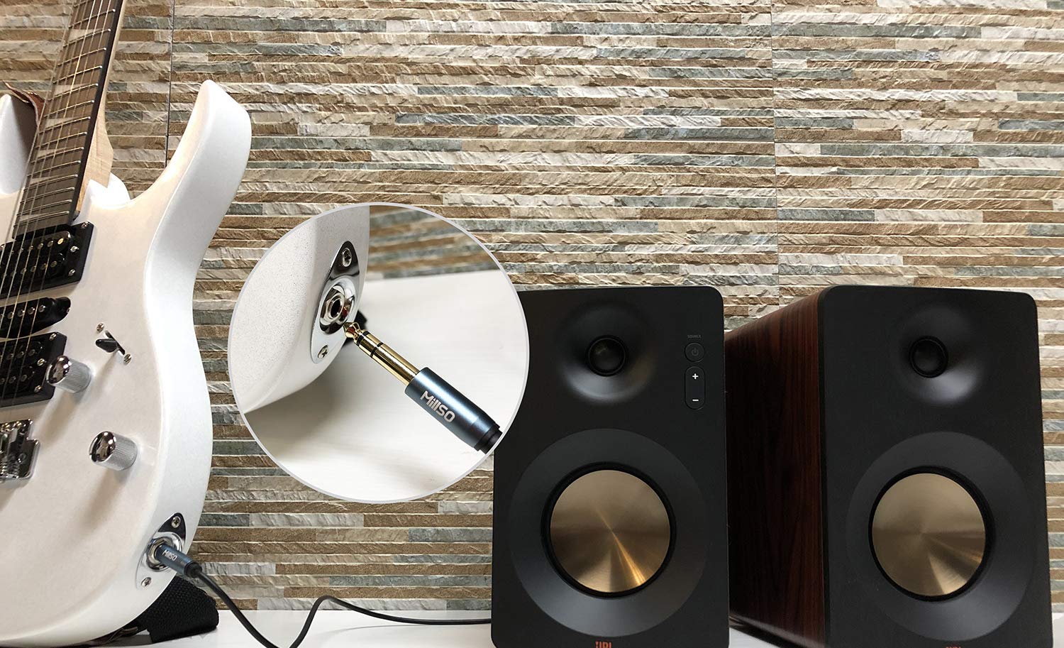 MillSO MillSO 1/4 to 3.5mm Headphone Adapter 6.6 Feet TRS Male to Female Stereo Jack for Amplifiers Guitar Keyboard Home Theater Headphones - View 3 of 9