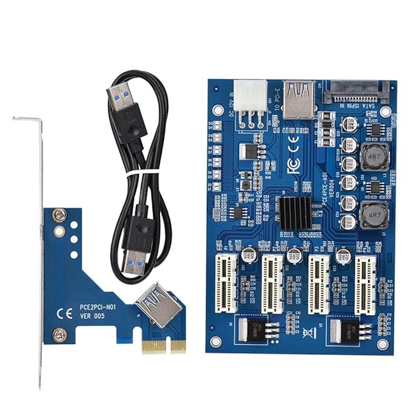 ASHATA PCIe Adapter Card: 1X to 4X Expansion Kit for Windows & Linux - USB 3.0 Converter