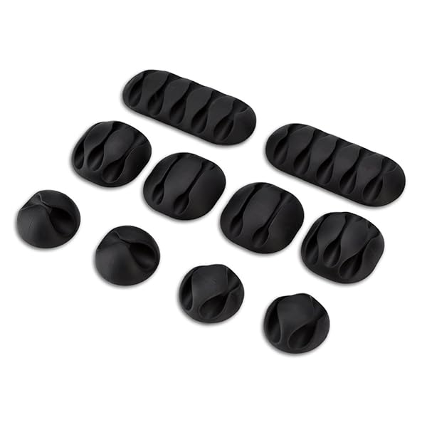 Mugast 10Pcs Universal Desktop Cable Holder - Organize USB, Audio & Network Cables Effortlessly!