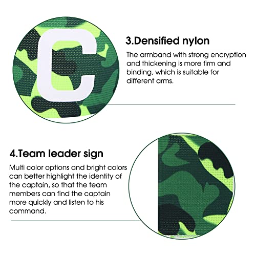 VGEBY VGEBY Youth Captain Armband Nylon Elastic Football Sleeve Strap Green Soccer Arm Band for Team Captains - View 5 of 11