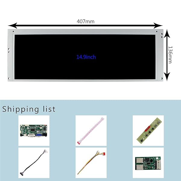VSDISPLAY "VSDISPLAY 14.9" LCD Screen LTA149B780F with HDMI DVI VGA for DIY Cabinets & Car Gauge Clusters" - View 8 of 9
