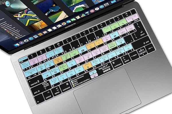 XSKN XSKN OS X Shortcuts Silicone Keyboard Skin Cover for MacBook Air 13 inch A1932 with Touch ID Retina Display US EU Layout - View 5 of 8