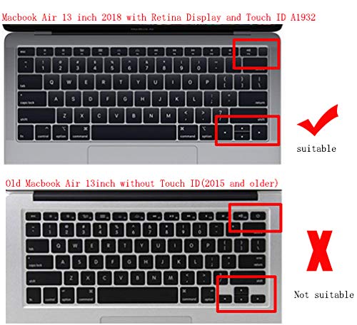 XSKN XSKN OS X Shortcuts Silicone Keyboard Skin Cover for MacBook Air 13 inch A1932 with Touch ID Retina Display US EU Layout - View 7 of 8