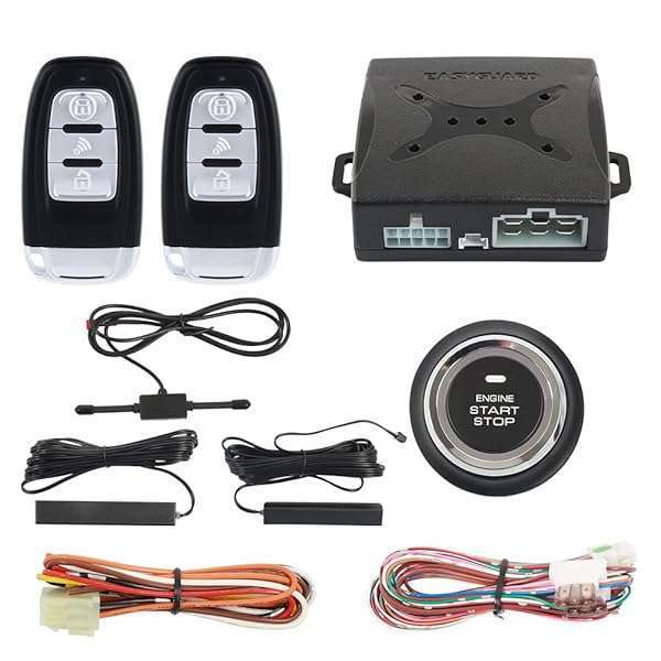EasyGuard EC003-1 PKE Passive Keyless Entry Car Alarm System with Remote Start - Secure Your Vehicle Today!