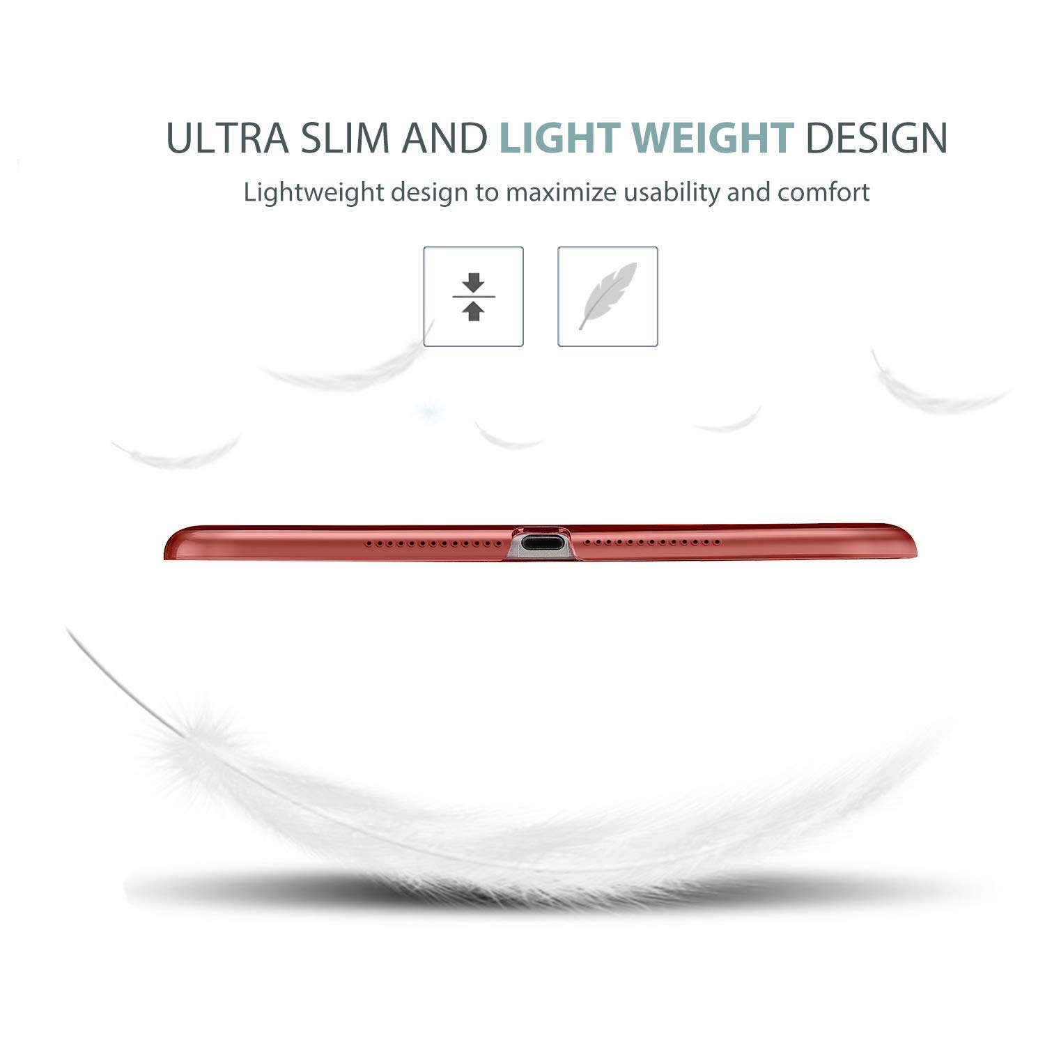 ProCase ProCase Smart Case for iPad 9.7 Inch 6th 5th Generation Ultra Slim Lightweight Stand Cover Translucent Frosted Back Wine - View 5 of 9