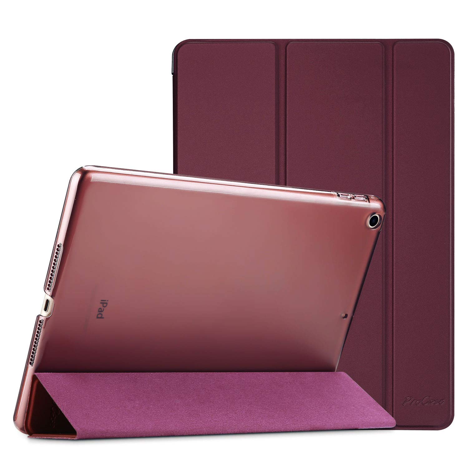 ProCase Smart Case for iPad 9.7 Inch 6th 5th Generation Ultra Slim Lightweight Stand Cover Translucent Frosted Back Wine