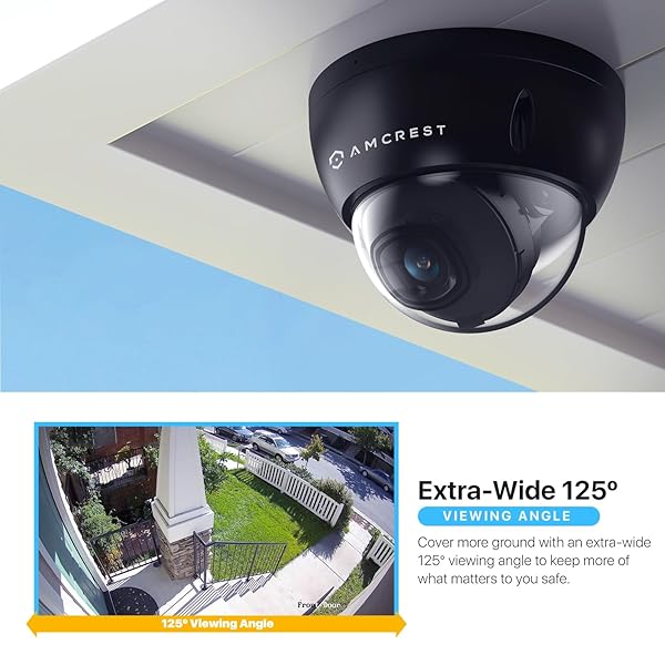 Amcrest Amcrest UltraHD 4K Dome POE IP Camera: 8MP, Night Vision, Weatherproof, 256GB Storage - Best Security Solution - View 6 of 9