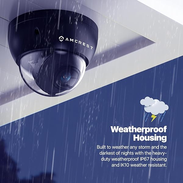 Amcrest Amcrest UltraHD 4K Dome POE IP Camera: 8MP, Night Vision, Weatherproof, 256GB Storage - Best Security Solution - View 7 of 9