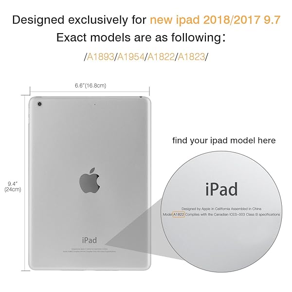 MoKo MoKo Slim Lightweight Smart Shell Case for 2018 2017 iPad 9.7 5th 6th Generation with Translucent Frosted Back Auto Wake Sleep White Marble - View 2 of 8