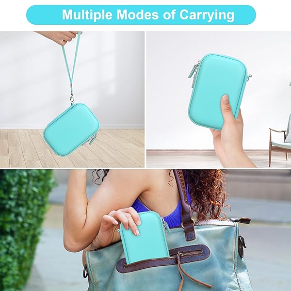 Canboc Canboc Hard Case for New Canon Ivy 2 Mini/Canon Ivy Mini/Canon Ivy CLIQ+ CLIQ 2 CLIQ+2 Photo Printer Mobile Wireless Bluetooth Instant Camera Printer, Mesh Bag fit Photo Paper Cable, Mint Green - View 3 of 7