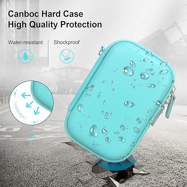 Canboc Canboc Hard Case for New Canon Ivy 2 Mini/Canon Ivy Mini/Canon Ivy CLIQ+ CLIQ 2 CLIQ+2 Photo Printer Mobile Wireless Bluetooth Instant Camera Printer, Mesh Bag fit Photo Paper Cable, Mint Green - View 4 of 7