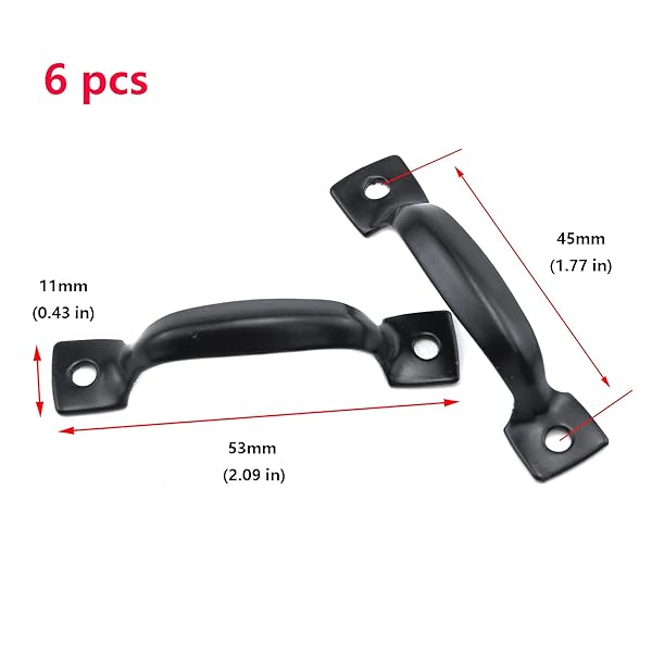 Antrader Antrader Black Cabinet Hardware Handle Pull 1.77 Inch Hole Centers 6 Pack for Kitchen and Furniture - View 2 of 5