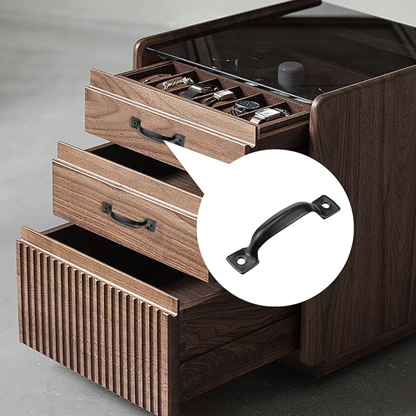 Antrader Antrader Black Cabinet Hardware Handle Pull 1.77 Inch Hole Centers 6 Pack for Kitchen and Furniture - View 4 of 5