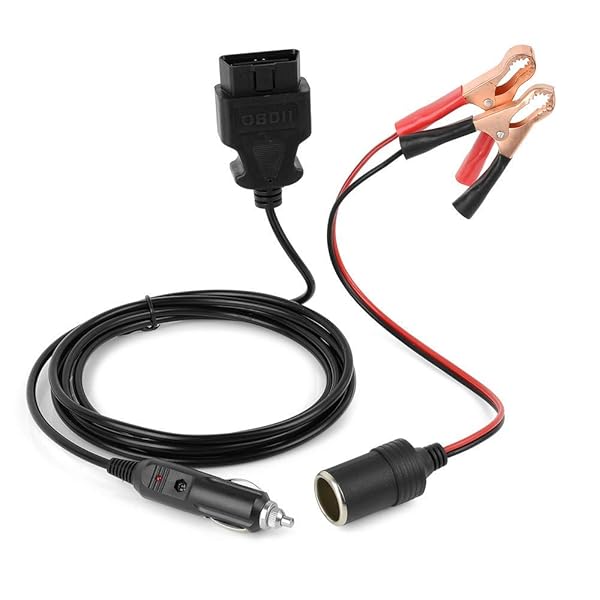 BAITHNA BAITHNA 9.8Ft OBD II Vehicle Emergency Power Supply Cable with 12V Alligator Clip and Cigarette Lighter Socket for Memory Saver - View 6 of 6