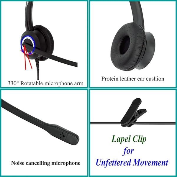 daily headset Avaya HD Voice Headset with HIS Adapter for 1600, 9600, J100 IP Phones & 3.5mm Smartphone Compatibility - View 4 of 8