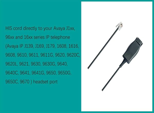 daily headset Avaya HD Voice Headset with HIS Adapter for 1600, 9600, J100 IP Phones & 3.5mm Smartphone Compatibility - View 7 of 8