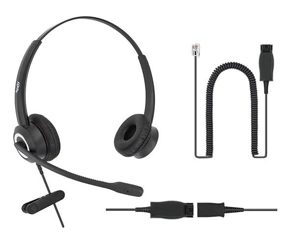 daily headset Avaya HD Voice Headset with HIS Adapter for 1600, 9600, J100 IP Phones & 3.5mm Smartphone Compatibility