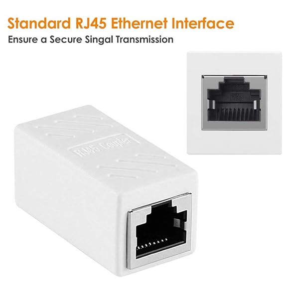 PLUSPOE RJ45 Network Coupler PLUSPOE 2 Pack Ethernet Connector for Cat5 Cat5e Cat6 Cat7 Cable Extender Female to Female White - View 2 of 6