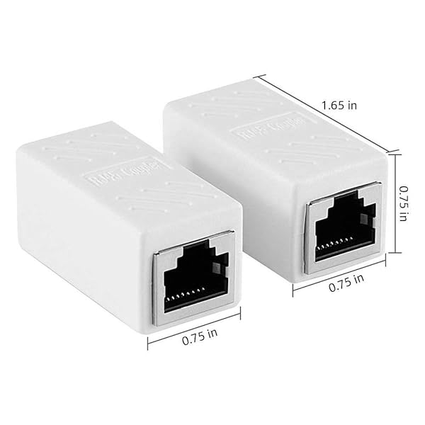 PLUSPOE RJ45 Network Coupler PLUSPOE 2 Pack Ethernet Connector for Cat5 Cat5e Cat6 Cat7 Cable Extender Female to Female White - View 6 of 6