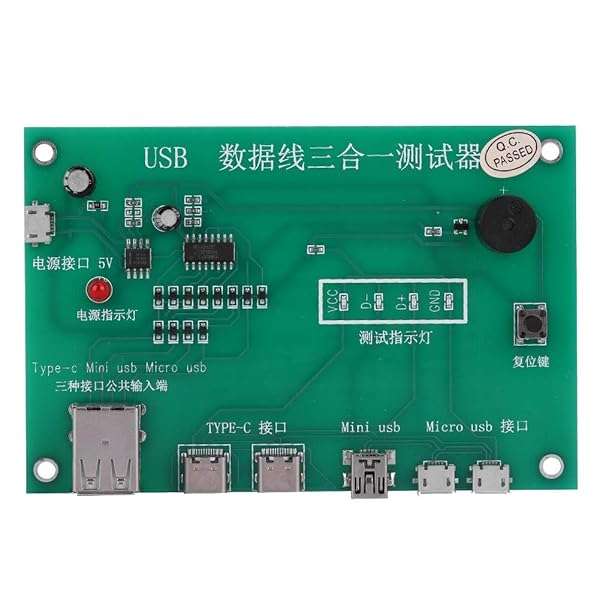 USB Cable Triad Tester: 3-in-1 Type-C, Mini & Micro USB Test Fixture for Efficient Data Wire Testing