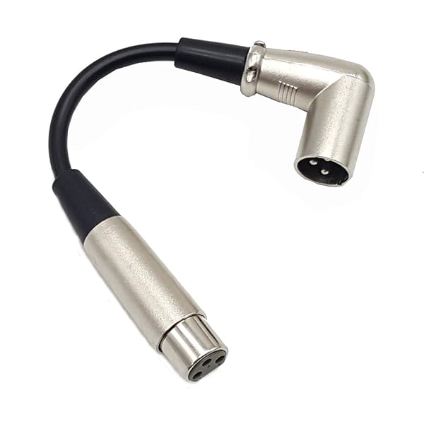 MMNNE MMNNE 10 Inch Right Angle XLR Male to XLR Female Patch Cable for Professional Audio Connections