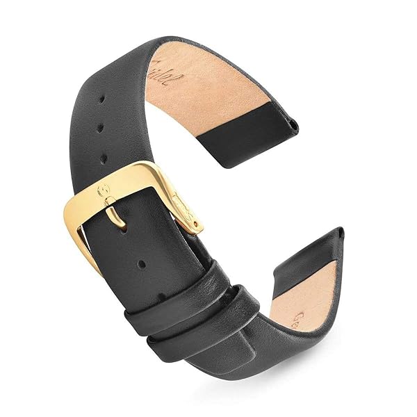 Speidel Speidel Genuine Leather Watch Band Black Classic Calf Skin Replacement Strap 18mm for Timeless Style and Comfort - View 2 of 6